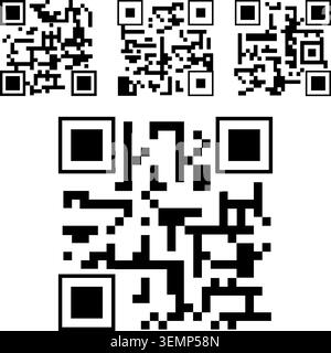 Multiple quick response codes displaying digital information Stock Vector