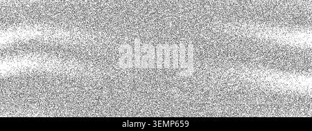 Flowing wavy spray grain with soft gradation for fashion backdrop. Wavy line and dotted halftone band over light texture. Abstract vector overlay with Stock Vector