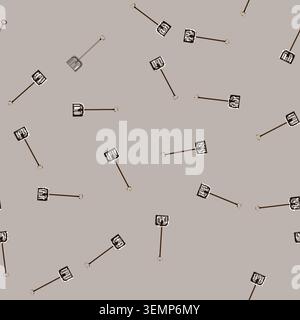 seamless pattern work snow shovel cartoon vector Stock Vector