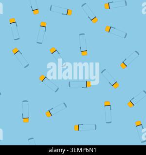 seamless pattern steel thermos cartoon vector Stock Vector