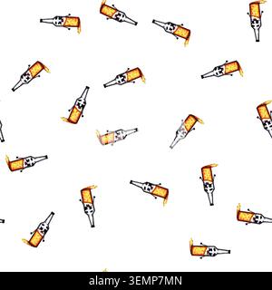 pattern lager beer bottle character cartoon vector Stock Vector