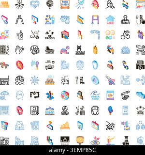 Diverse collection of pictogram icons representing various industries and concepts Stock Vector