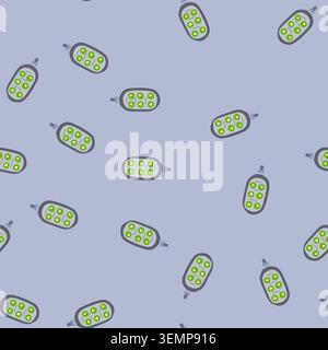 seamless pattern headrest medical bed control cartoon vector Stock Vector
