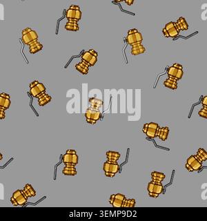 seamless pattern repair plumbing valve cartoon vector Stock Vector