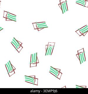 pattern relaxation deck chair cartoon vector Stock Vector