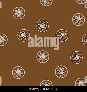 seamless pattern law sheriff badge cartoon vector Stock Vector