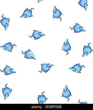 pattern aqua water drop character cartoon vector Stock Vector