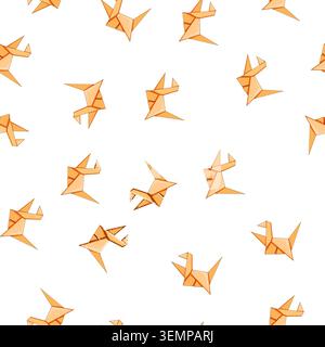 pattern rabbit origami animals cartoon vector Stock Vector