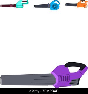 Variety of leaf blowers for garden work Stock Vector