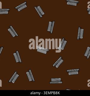 seamless pattern modern couch leather cartoon vector Stock Vector