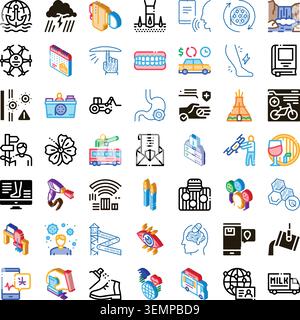 Collection of various modern and conceptual icon sets Stock Vector