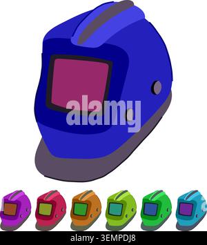 construction helmet welding vector cartoon graphic Stock Vector