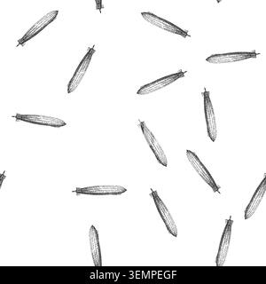 seamless pattern balloon airship sketch hand drawn Stock Vector