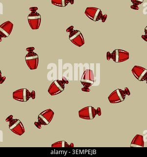 seamless pattern dead urn ashes cartoon vector Stock Vector