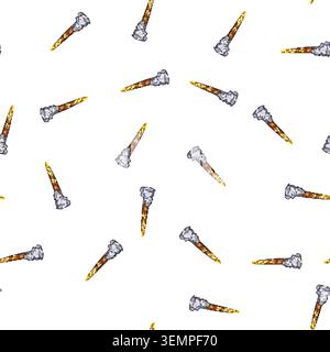 pattern stastronaut rocket launch smoke cartoon vector Stock Vector