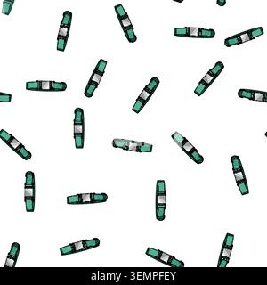 pattern Green pet collar with metal buckle accessory Stock Vector