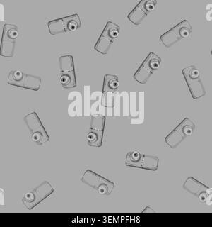seamless pattern steel door handle cartoon vector Stock Vector