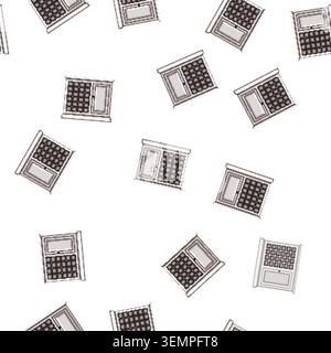 pattern glass wine cabinet cartoon vector Stock Vector