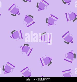 seamless pattern beverage teapot electric cartoon vector Stock Vector