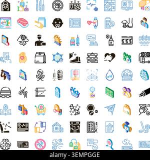Diverse collection of concepts icons for various industries Stock Vector