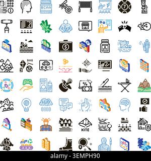 Diverse collection of line art icons and symbols Stock Vector