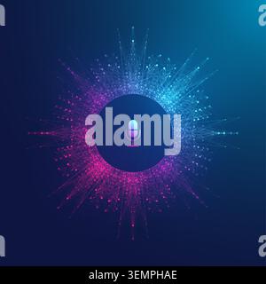 Voice assistant concept. Vector sound wave. Voice and sound recognition equalizer wave flow background. Personal assistant and voice recognition Stock Vector