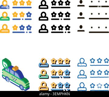 driver rating sheet online taxi icon vector mix Stock Vector