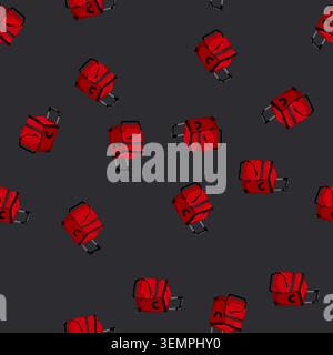 seamless pattern ice cooler box cartoon vector Stock Vector