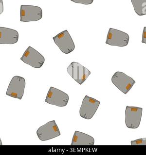 pattern male winter hat man cartoon vector Stock Vector