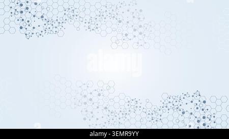 Structure molecule and communication Dna, atom, neurons. Science concept for your design. Connected lines with dots. Medical, technology, chemistry Stock Vector