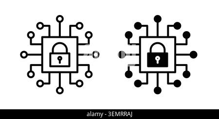 Cyber security icon graphic design. web icons vectors. Stock Vector