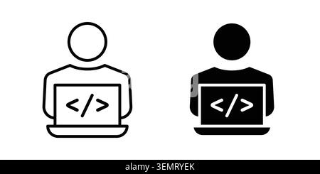 Programmer icon graphic design. web icons vectors. Stock Vector