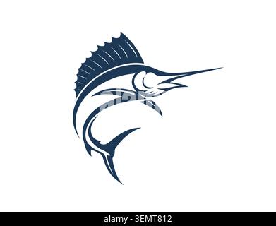 An elegant illustration of a jumping sailfish, perfect for sport fishing logos Stock Vector