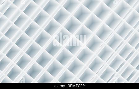 White geometric abstract background with overlapping diagonal squares and soft translucent layers, creating a clean backdrop with pale gray and white Stock Vector