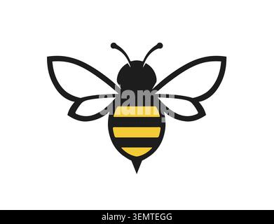 A professional and clean vector icon depicting a honey bee with distinct wings Stock Vector