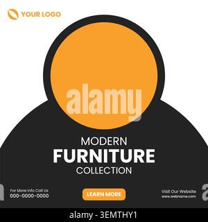 Modern Furniture Post Design Vector Template Stock Vector