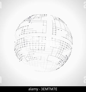 Tech Globe vector background with crisp scalable linework for microstock and commercial design projects. Stock Vector