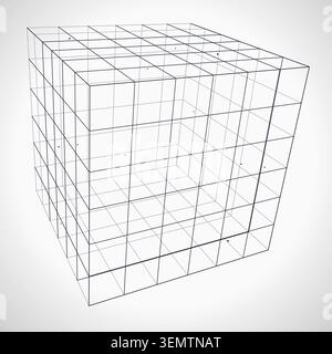 Wire Cube vector background with high-impact decorative layout for microstock and commercial design projects. Stock Vector