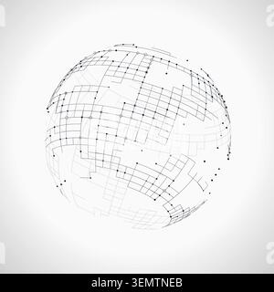Abstract tech globe pattern with marketable vector styling for backgrounds, posters, and design templates. Stock Vector