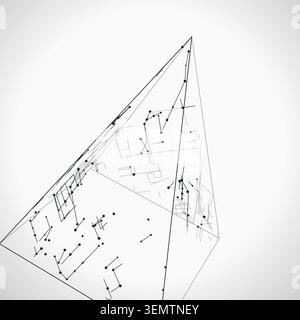 Wire Pyramid vector background with contemporary visual rhythm for microstock and commercial design projects. Stock Vector