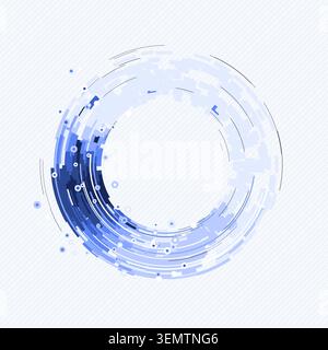 Abstract digital ring interface made from layered geometric arc blocks Stock Vector