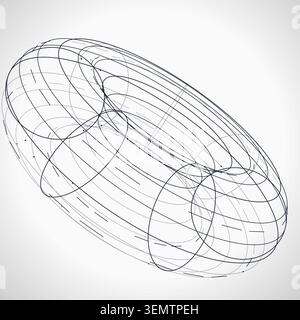 Wire Torus vector background with balanced copy space for microstock and commercial design projects. Stock Vector