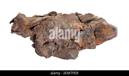 raw piece of armenian float copper rock cutout on white background Stock Photo