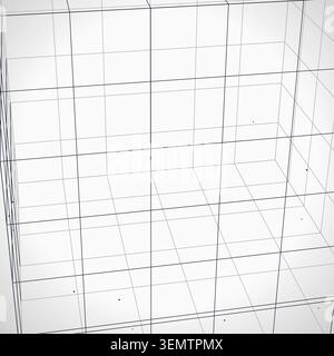 Decorative wire cube illustration for presentation covers, creative layouts, and modern visual branding. Stock Vector