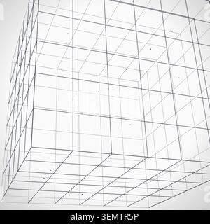 Wire Cube vector background with minimal abstract composition for microstock and commercial design projects. Stock Vector