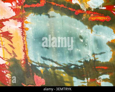 natural mineral background - surface of polished landscape jasper rock close-up Stock Photo