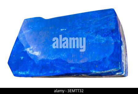 polished piece of lapis lazuli rock cutout on white background Stock Photo