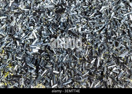 natural mineral background - surface of crystalline hornblende rock close-up Stock Photo