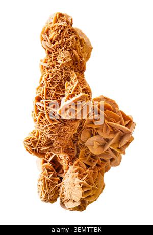 raw orange desert rose calcite cutout on white background Stock Photo