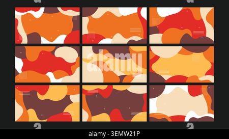 A modern abstract background featuring warm earth tones in camo-style blobs and curves. Great for posters, branding, packaging, and contemporary digital assets. Stock Vector